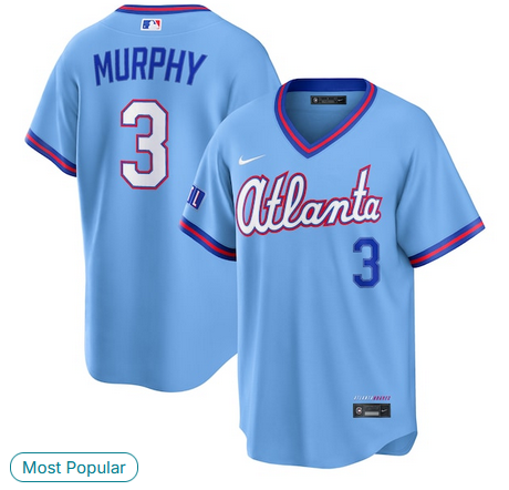 Men Atlanta Braves #3 Murphy blue Nike 2026 City Connect Stadium Jersey->atlanta braves->MLB Jersey
